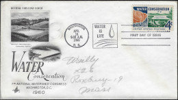 États-Unis 1960 Y&T 684 Sur FDC. Conservation De L'eau, L'eau Est La Vie - Natura