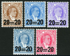 Turkey 1959 Mi 1627-1631 MNH Atatürk Surcharged Postage Stamps - Neufs