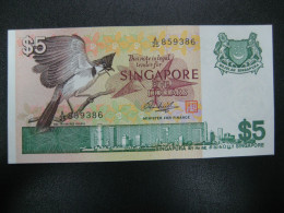 SINGAPORE $5  BANKNOTE (ND)  BIRD SERIES , UNC - Singapour