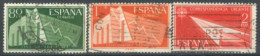 SPAIN,  1956, STATICAL CHART & FLIGHT STAMPS SET OF 3, # 854/55, & E21, USED. - Gebruikt