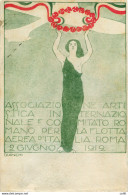 1912 Roma Pro Flotta Aerea - Cartolina Ufficiale Disegnatore Bianchi - Poststempel (Flugzeuge)