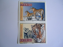 SWEDEN  MNH   PAIR   ANIMALS   TIGER 1998 - Félins