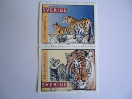 SWEDEN  MNH   PAIR   ANIMALS   TIGER 1998 - Big Cats (cats Of Prey)