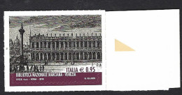 Italia 2016; Biblioteca Marciana: Le Eccellenze Del Sapere. Francobollo Di Bordo Destro. - 2011-20: Mint/hinged