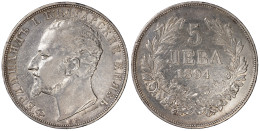 Bulgaria 5 Leva. 1894 (Silver. Coin KM#18. XF) - Bulgarie