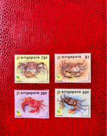 SINGAPOUR 1992 4v Neuf MNH ** YT 647 650 Crabs Conchas Shells Muscheln Conchoglie SINGAPORE - Crostacei