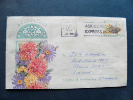 Aerogramme Cover Sent From Australia To Lithuania 1993 Flowers Atm Cancel Express Post - Briefe U. Dokumente