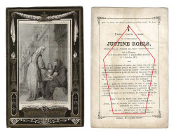 Justine Roels Brugge Bruges 1871 Vanhee Wante Dopter Paris Litho Zeer Oud Doodsprentje Bidprentje - Obituary Notices