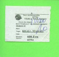 RWANDA - Sotra Tours Bus Ticket/Kigali To Nyamata - Wereld