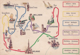 Pubblicitaria Esselube 1939 Cartina Con Distanze Km. - Werbepostkarten