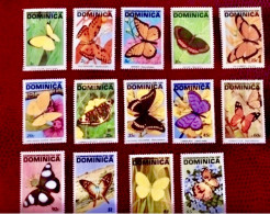 DOMINIQUE 1991 14 V Neuf ** MNH 1295 A 1308 Farfalle Papillons Butterflies Mariposas Schmetterlinge Dominica - Papillons