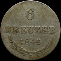 LaZooRo: Austria 6 Kreuzer 1848 C XF - Silver - Oesterreich