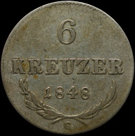 LaZooRo: Austria 6 Kreuzer 1848 C XF - Silver - Oostenrijk