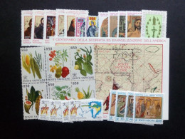 VATIKAN MI-NR. 1051-1078 + BLOCK 13 POSTFRISCH(MINT) JAHRGANG 1992 KOMPLETT - Unused Stamps