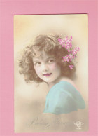 XB1255 JEUNE FILLE, ENFANT, GIRL FAMOUS CHILD MODEL CANDICE ASHTON CURLY HAIR RPPC - Ritratti