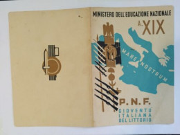 Bp4 Pagella Fascista Opera Balilla Ministero Educazione Nazionale Afragola 1941 - Diplomi E Pagelle