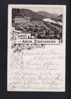 Dt. Reich Litho Gasthof Und Pension Zum Adler Ziegelhausen 1895 - Heidelberg
