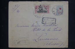 TURQUIE - Entier En Recommandé Avec Complément De Pera Pour La Suisse En 1917 Avec étiquette Au Verso - L 151803 - Cartas & Documentos