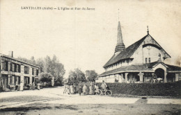 Lentilles - L'église Et Rue Du Jaron "animés" - Autres & Non Classés