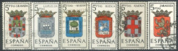 SPAIN,  1963/66, PROVINCIAL ARMS STAMPS SET OF 6, USED. - Gebruikt