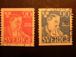 90 SUECIA SUEDE 1945 / VIKTOR RYDBERG Poeta / YVERT 315 /16 FU - Ecrivains