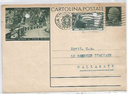 CP C.15 Opere Regime Maniago #C87/9 + Decennale C.15 Trieste 20ott1933 X Gallarate - Interi Postali