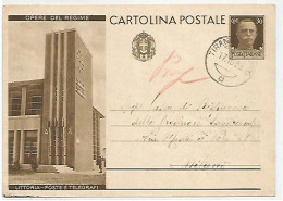 CP C.30 Opere Regime Littoria Poste Telegrafi #C88/2 Usata Amb. Tirano Sondrio 17ott1933 X Milano - Marcophilie