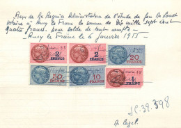 1938 -TIMBRES FISCAUX Sur Documents  Ancy Le Franc Yonne - Storia Postale