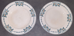 2 Assiettes Plates Des Grands établissements Céramiques De ST AMAND, Modèle 6525,  Série 2,  Diamètre 22,5cm. - Platos