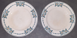 2 Assiettes Plates Des Grands établissements Céramiques De ST AMAND, Modèle 6525,  Série 2,  Diamètre 22,5cm. - Plates