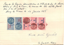 1955 -TIMBRES FISCAUX Sur Documents  Ancy Le Franc Yonne - Cartas & Documentos