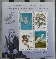 Bloc Feuillet N° 18 Quatre Timbres Oiseaux Jean-Jacques Audubon - Neufs