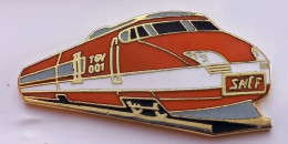 Q133 Pin's SNCF TGV 001 Train Orange Foncé Blanc Qualité EGF Achat Immédiat - TGV