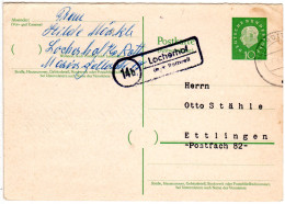 1961, Landpoststempel 14b LOCHERHOF über Rottweil Auf 10 Pf. Ganzsache - Sammlungen