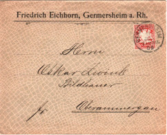 Bayern 1909, K1 Germersheim Auf Firmen Brief M. 10 Pf. N. Oberammergau. #2648 - Briefe U. Dokumente