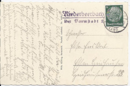 DR 1930, Niederbeerbach ü. Darmstadt 2, AK  M. Landpoststellen-II Stempel. #2488 - Briefe U. Dokumente