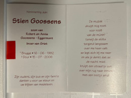 Devotie DP - Overlijden Stien Goossens - Eggermont - Brugge 1982 - Dour 2006 - Décès