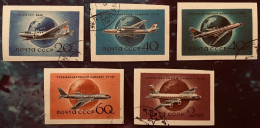 Russia Sc 2147-2151  Imperf 1958-1959 Civil Aviation - Gebraucht