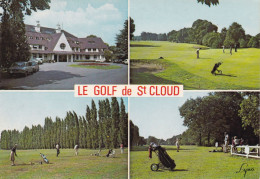 92. GARCHES.. CPSM. MULTIVUES.  LE GOLF DE ST CLOUD. ANIMATION JOUEURS. + TEXTE ANNEE 1987 - Garches