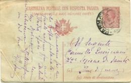 A130 - Cartolina Postale Con Risposta Pagata Da Parma A Zona Di Guerra - Poststempel