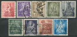 SPAIN,  1954, VERGIN OF ALONSO STAMPS SET OF 9, # 804,806/13, USED. - Used Stamps