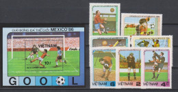 Vietnam - 1986 - World Cup: Mexico - Yv 644/50 + Bf 27 - 1986 – Mexique