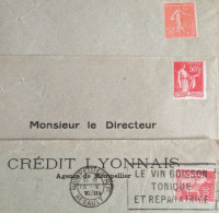 Perforés Crédit Lyonnais 3 Enveloppes, Variété, Semeuse & Paix - Briefe U. Dokumente