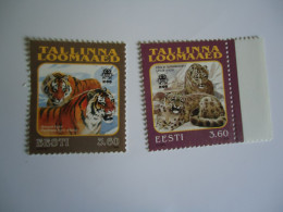 ESTONIA   2 MNH  ZOO  ANIMALS  TIGERS - Félins