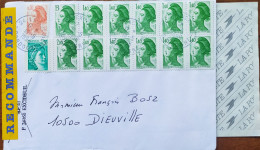 FRANCE 1998, REGISTER COVER USED, MULTI QUEEN 14 STAMP,  DEAUVILLE & EXCIDEULL CITY CANAL, - Lettres & Documents