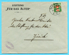 Brief Glarus 1929 - Portofreiheit Nr. 928 - Absender: Stiftung "Für Das Alter" - Vrijstelling Van Portkosten