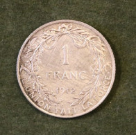 Monnaie Belge En Argent 1 Franc 1912 FR - Belgian Silver Coin - 1 Frank