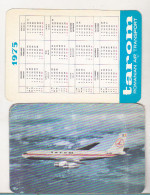 Romanian Small Calendar - 1975 TAROM Romanian Airlines - Petit Format : 1971-80