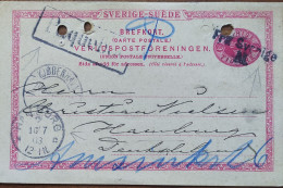 SWEDEN 1903, STATIONERY CARD, ADVERTISING THOMEE & CO, USED TO  GERMANY, PAQUEBOT & FRA SVERIGE, HAMBURG & COPENHAGEN CI - Covers & Documents