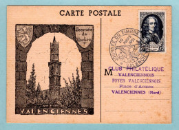 Carte Maximum 1951 - Journée Du Timbre 1951 - Voltaire - écrivain Et Philosophe Français YT 854 - Valenciennes - 1950-1959